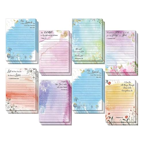 6/8 Stück linierte Haftnotizen Bunte Notizzettel Memo Pad Selbstklebende Haftnotizen Blume Memo Post Stickies für Schüler von BIGULA