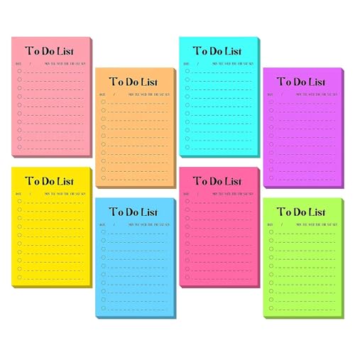 8 farbige Haftnotizen, breit liniert, Haftnotizen, 10,2 x 15,2 cm, selbstaschendes Notizpapier, 50 Blatt/Block von BIGULA