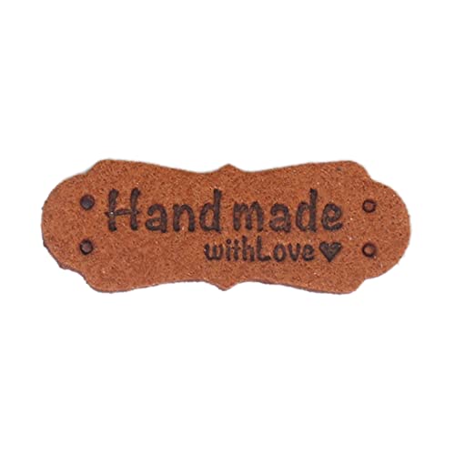 BIGULA 50 Stück „Handmade with Love“ Etikettenanhänger Haushaltsdekoration Zubehör Für Kinder Mädchen Jungen DIY Handwerkszubehör Handgefertigte Etiketten Für Kleidung von BIGULA