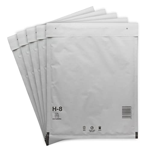 100 Luftpolsterversandtaschen Luftpolstertaschen Umschläge Polsterumschlag Versandtaschen Luftpolsterumschläge Gr. H/8 H8 weiß (290mm x 370 mm) von BIGtec
