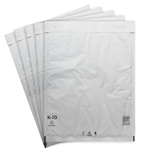 150 Luftpolsterversandtaschen Luftpolstertaschen Umschläge Polsterumschlag Versandtaschen Luftpolsterumschläge Gr. K/10 K10 weiß (370mm x 480 mm) von BIGtec