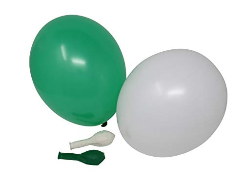 100 Luftballons je 50 grün & weiß Qualitätsballons 27 cm Ø (Standardgröße B85) von BIIOONES