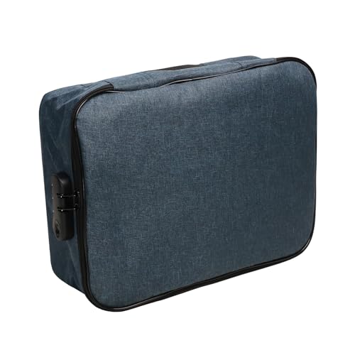 BIISDOST Dokumententasche mit Schloss, feuerfest, 3-lagig, mit Wasser-Reißverschluss, tragbare Reise-Organizer-Tasche für Laptop, Akten, Zertifikate, Geschenktaschen für Kleidung (Marineblau, von BIISDOST