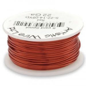 1 stück Artistic wire - Wire for jewelry making and handmade 0.6 mm x 13.5 m (15 yd) red AWS-22-14-15YD von BIJOUX COMPONENTS