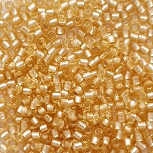 10 gramm TOHO Round Rocailles Seed Beads Japan 11/0 (2.2 mm) Silver Lined Frosted Light Topaz 22F von BIJOUX COMPONENTS