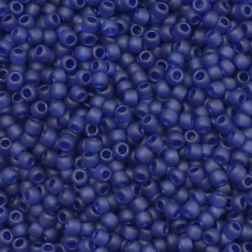 10 gramm TOHO Round Rocailles Seed Beads Japan 11/0 (2.2 mm) Transparent Frosted Cobalt 8DF von BIJOUX COMPONENTS