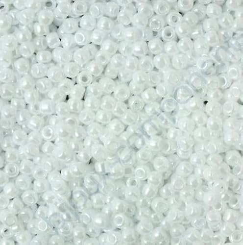 100 g TOHO Round Seed Beads Rocailles Japan Glass, size 8/0, Opaque Lustered White von BIJOUX COMPONENTS