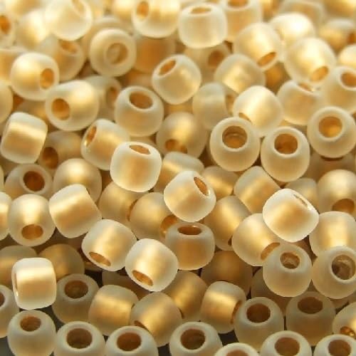 5 gramm TOHO Round Rocailles Seed Beads Japan 15/0 (1.5 mm) Frosted Gold Lined Crystal 989F von BIJOUX COMPONENTS