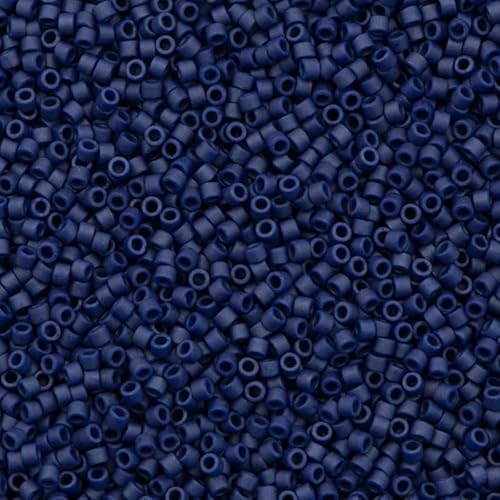 Miyuki Delica, Metallic Dark Grey-Blue Matted (#DB0377), 11/0 (size 1,6mm), hole 0,8 mm, 5g von BIJOUX COMPONENTS