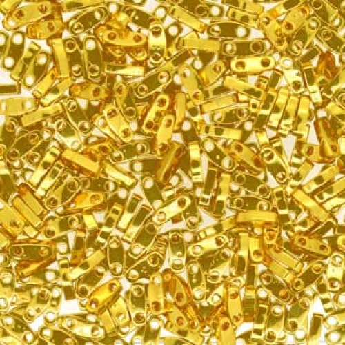 Miyuki Quarter Tila,coated by gold 24K (#QL0191), size 5x1,2 mm, 3g von BIJOUX COMPONENTS