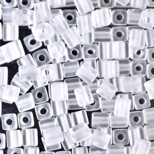 Miyuki square beads, Crystal Matted (#0131F), 1,8 mm/1 mm, 5 g von BIJOUX COMPONENTS