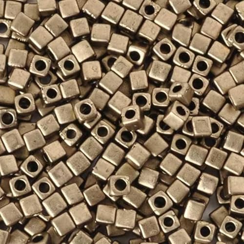 Miyuki square beads, Matted Metallic Dark Bronze (#2006), 1,8 mm/1 mm, 5 g von BIJOUX COMPONENTS