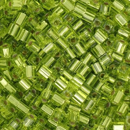 Miyuki square beads,Silver Lined Light Green (#14), 1,8 mm/1 mm, 5 g von BIJOUX COMPONENTS