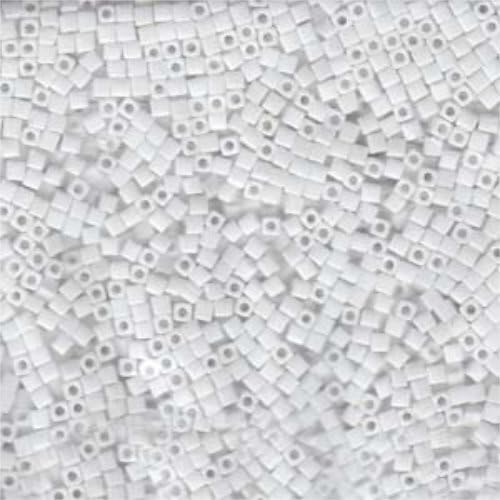 Miyuki square beads,White AB (#402FR), 1,8 mm/1 mm, 5 g von BIJOUX COMPONENTS