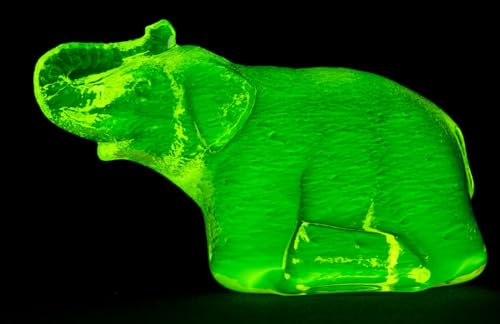 Unique uranium glass hand made decoration - elephant, size 30x99x59mm, Czech Bohemian Glass, 1 pc von BIJOUX COMPONENTS