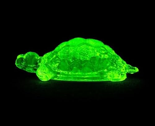 Unique uranium glass hand made decoration - turtle, size 75x45x30mm, Czech Bohemian Glass, 1 pc von BIJOUX COMPONENTS