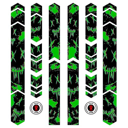 BIKE-label Fahrrad Sticker Set XL Rahmen Aufkleber 14-teilig green purge glitch X400121VA von BIKE-label