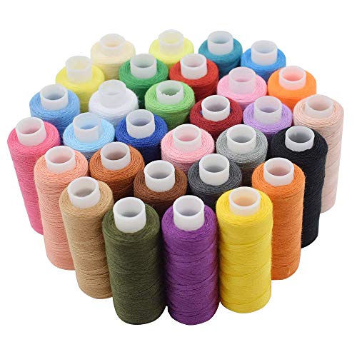 Bilieasy Nähgarnsatz 30 Stück für Hand- oder Maschinennähen 30 Farben, 227 m, Nähgarn, Nähzubehör, Quilting-Werkzeuge, Polyester-Stickgarn für Nähmaschinen-Handnähte Nähgarn von Bilieasy