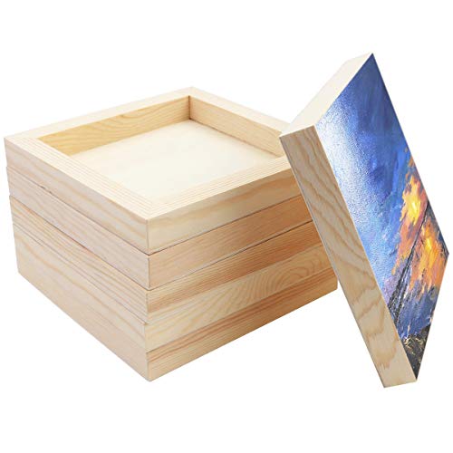 BILLIOTEAM Unlackierte quadratische Holzplatten, 15 cm x 15 cm, blanko Holz-Leinwand, Malplatten zum Zeichnen, Malen, Gießen, Holzbrennen und für Bastelprojekte, 6 Stück von BILLIOTEAM