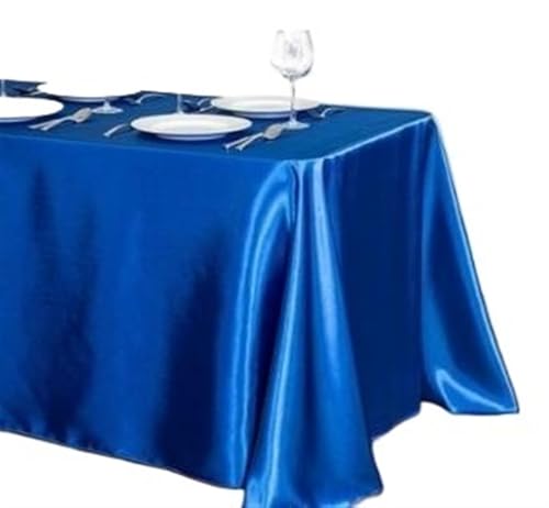 BINFC Tischdecke 10 Stück rechteckige Satin-Tischdecke for Party, Heimdekoration, Bankett, Hochzeit, Tischdecke Tischwäsche(Blue,145x160cm) von BINFC