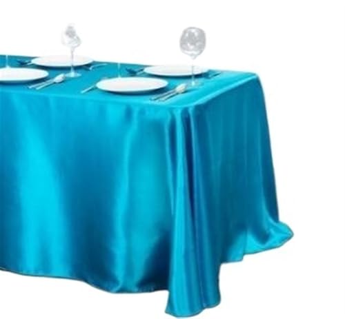 BINFC Tischdecke 10 Stück rechteckige Satin-Tischdecke for Party, Heimdekoration, Bankett, Hochzeit, Tischdecke Tischwäsche(Blue 1,145x160cm) von BINFC