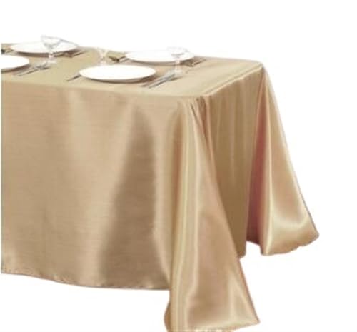 BINFC Tischdecke 10 Stück rechteckige Satin-Tischdecke for Party, Heimdekoration, Bankett, Hochzeit, Tischdecke Tischwäsche(Champagne,145x160cm) von BINFC