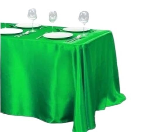 BINFC Tischdecke 10 Stück rechteckige Satin-Tischdecke for Party, Heimdekoration, Bankett, Hochzeit, Tischdecke Tischwäsche(Green,145x160cm) von BINFC