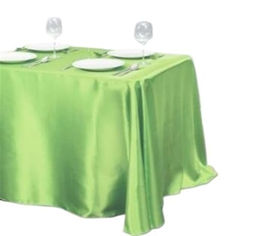 BINFC Tischdecke 10 Stück rechteckige Satin-Tischdecke for Party, Heimdekoration, Bankett, Hochzeit, Tischdecke Tischwäsche(Light Green,145x160cm) von BINFC