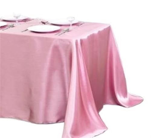 BINFC Tischdecke 10 Stück rechteckige Satin-Tischdecke for Party, Heimdekoration, Bankett, Hochzeit, Tischdecke Tischwäsche(Light pink,145x160cm) von BINFC