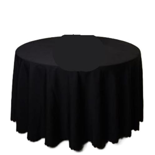 BINFC Tischdecke 2 stücke Hochzeit Dekorative Tischdecke Runde Tischdecken Esstisch Abdeckung Geburtstag Bankett Dekor Hause Esstisch Abdeckung Tischwäsche(Black,200cm Round) von BINFC