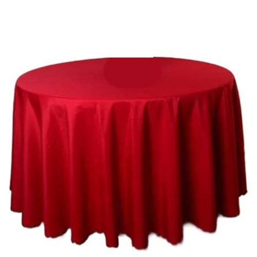 BINFC Tischdecke 2 stücke Hochzeit Dekorative Tischdecke Runde Tischdecken Esstisch Abdeckung Geburtstag Bankett Dekor Hause Esstisch Abdeckung Tischwäsche(Red,220cm Round) von BINFC