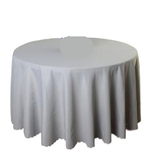 BINFC Tischdecke 2 stücke Hochzeit Dekorative Tischdecke Runde Tischdecken Esstisch Abdeckung Geburtstag Bankett Dekor Hause Esstisch Abdeckung Tischwäsche(Silver Gray,200cm Round) von BINFC