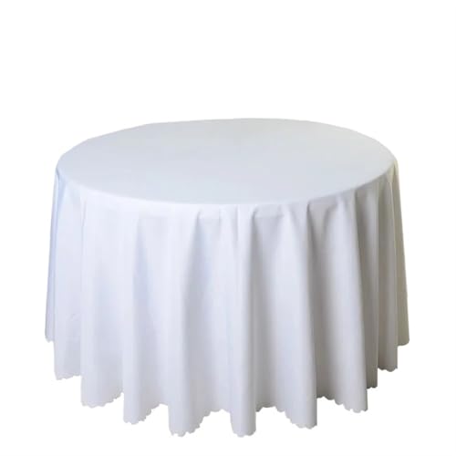 BINFC Tischdecke 2 stücke Hochzeit Dekorative Tischdecke Runde Tischdecken Esstisch Abdeckung Geburtstag Bankett Dekor Hause Esstisch Abdeckung Tischwäsche(White,220cm Round) von BINFC