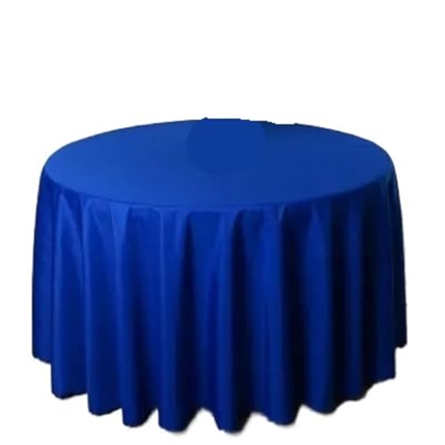 BINFC Tischdecke 2PCS Polyester Runde Weiße Tischdecke for Hochzeit Hotel Tischdecke Tisch Abdeckung Overlay Tapetes Tischdecke Tischwäsche(Blue,180cm) von BINFC