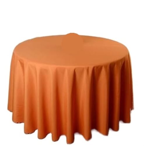 BINFC Tischdecke 2PCS Polyester Runde Weiße Tischdecke for Hochzeit Hotel Tischdecke Tisch Abdeckung Overlay Tapetes Tischdecke Tischwäsche(ORANGE,220cm) von BINFC