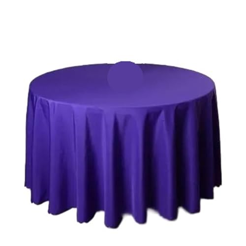 BINFC Tischdecke 2PCS Polyester Runde Weiße Tischdecke for Hochzeit Hotel Tischdecke Tisch Abdeckung Overlay Tapetes Tischdecke Tischwäsche(Purple,260CM) von BINFC