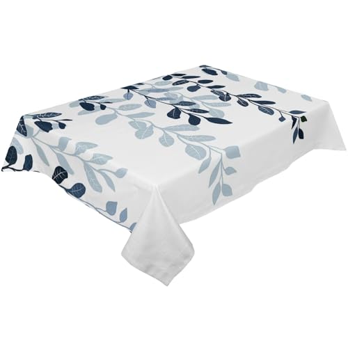 BINFC Tischdecke Aquarell-grüne Blätter, wasserdichte Tischdecke, Hochzeit, Party, rechteckige Tischdecke, Urlaubsdekoration, Tischdecke Tischwäsche(Blue 2,137x137cm Tablecloth) von BINFC