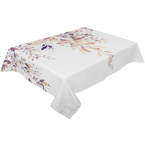 BINFC Tischdecke Aquarell-grüne Blätter, wasserdichte Tischdecke, Hochzeit, Party, rechteckige Tischdecke, Urlaubsdekoration, Tischdecke Tischwäsche(Brown,133x178cm Tablecloth) von BINFC