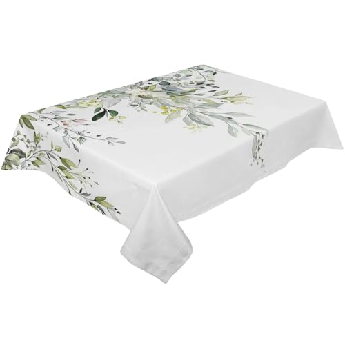 BINFC Tischdecke Aquarell-grüne Blätter, wasserdichte Tischdecke, Hochzeit, Party, rechteckige Tischdecke, Urlaubsdekoration, Tischdecke Tischwäsche(Green,137x137cm Tablecloth) von BINFC