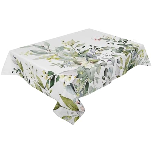 BINFC Tischdecke Aquarell-grüne Blätter, wasserdichte Tischdecke, Hochzeit, Party, rechteckige Tischdecke, Urlaubsdekoration, Tischdecke Tischwäsche(Green 1,137x137cm Tablecloth) von BINFC