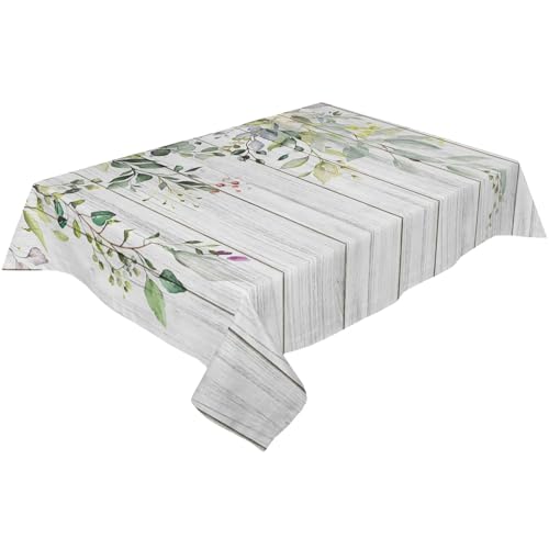 BINFC Tischdecke Aquarell-grüne Blätter, wasserdichte Tischdecke, Hochzeit, Party, rechteckige Tischdecke, Urlaubsdekoration, Tischdecke Tischwäsche(Green 4,137x137cm Tablecloth) von BINFC