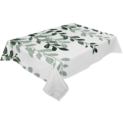 BINFC Tischdecke Aquarell-grüne Blätter, wasserdichte Tischdecke, Hochzeit, Party, rechteckige Tischdecke, Urlaubsdekoration, Tischdecke Tischwäsche(Green 5,137x274cm Tablecloth) von BINFC