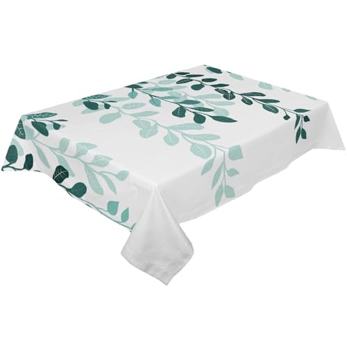 BINFC Tischdecke Aquarell-grüne Blätter, wasserdichte Tischdecke, Hochzeit, Party, rechteckige Tischdecke, Urlaubsdekoration, Tischdecke Tischwäsche(Green 6,137x137cm Tablecloth) von BINFC