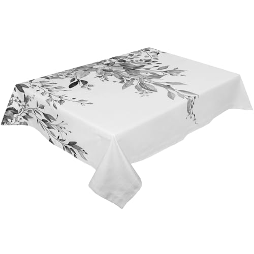 BINFC Tischdecke Aquarell-grüne Blätter, wasserdichte Tischdecke, Hochzeit, Party, rechteckige Tischdecke, Urlaubsdekoration, Tischdecke Tischwäsche(Grey,137x137cm Tablecloth) von BINFC