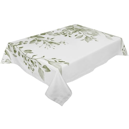 BINFC Tischdecke Aquarell-grüne Blätter, wasserdichte Tischdecke, Hochzeit, Party, rechteckige Tischdecke, Urlaubsdekoration, Tischdecke Tischwäsche(Light Green,137x137cm Tablecloth) von BINFC