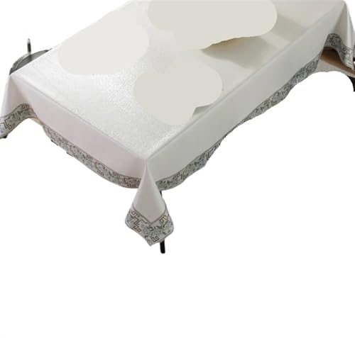 BINFC Tischdecke Tischdecke, Esstisch-Plattenspieler-Abdeckung, wasserdichter, ölbeständiger und waschbarer Haushaltstisch Tischwäsche(White,70 * 120cm) von BINFC