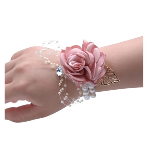 Corsage-Armband 1PC Künstliche Handgelenk Blume Corsage Brautjungfer Armband Schwestern Hand Blumen Prom Hochzeit Zubehör for Gäste Braut(1-Wrist Flower) von BINFC