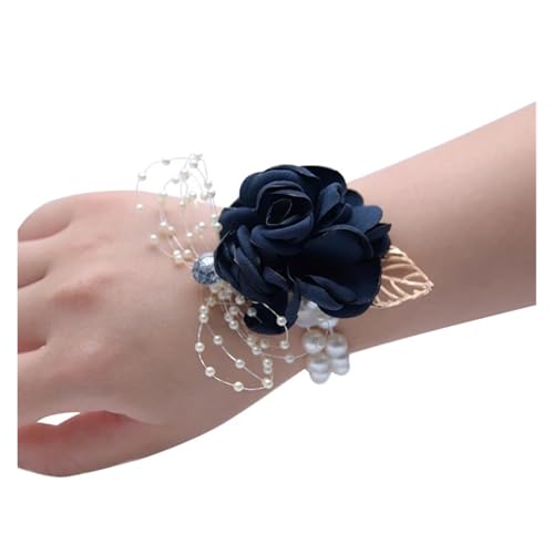 Corsage-Armband 1PC Künstliche Handgelenk Blume Corsage Brautjungfer Armband Schwestern Hand Blumen Prom Hochzeit Zubehör for Gäste Braut(3-Wrist Flower) von BINFC