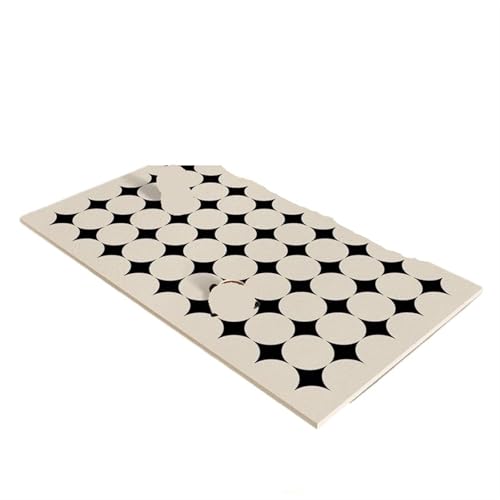 Tischdecke Minimalistische beige karierte Esstischmatte, Küchentisch-Dekorationsmatten, wasserdicht, ölbeständig, Tisch-Volldeckmatte, künstlerische PVC-Unterlage Tischwäsche(Black white A,50x120cm) von BINFC