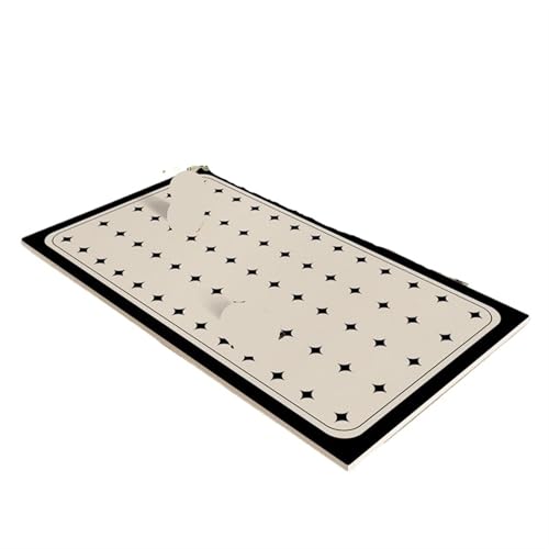 Tischdecke Minimalistische beige karierte Esstischmatte, Küchentisch-Dekorationsmatten, wasserdicht, ölbeständig, Tisch-Volldeckmatte, künstlerische PVC-Unterlage Tischwäsche(Black white E,40x120cm) von BINFC